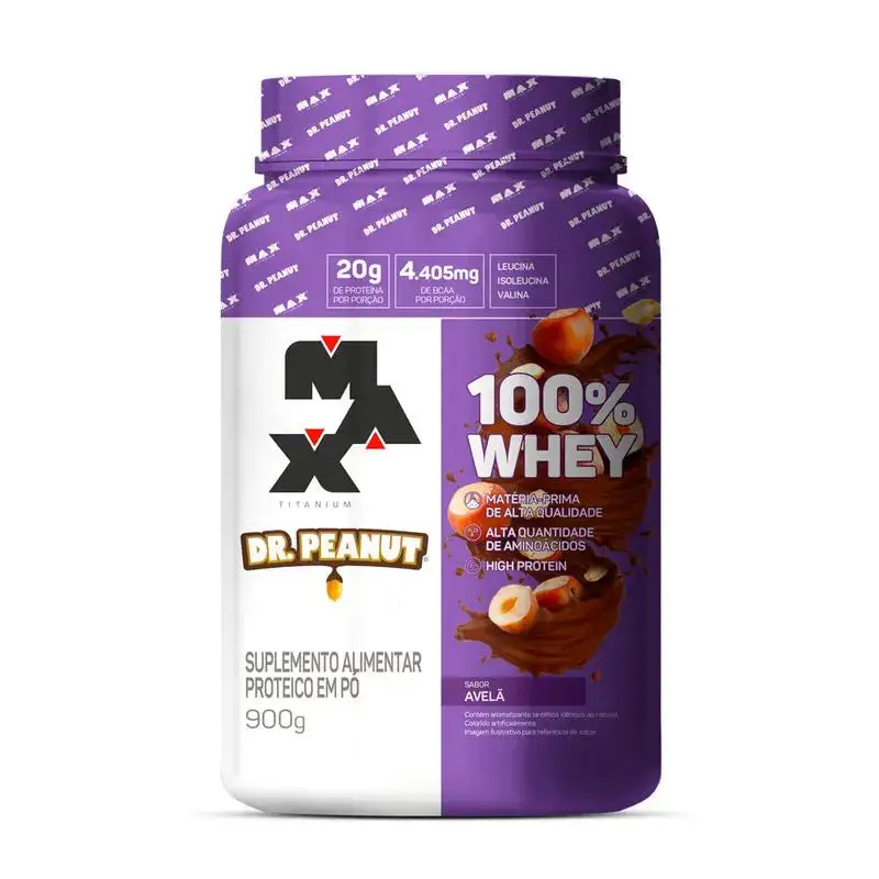 100% Whey Protein Dr. Peanut 900g - Max Titanium - Collab exclusiva Dr. Peanut