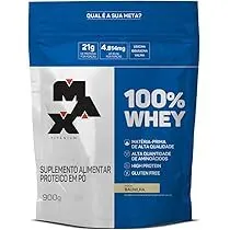 100% Whey Refil 900g - Max Titanium - Embalagem econômica refil