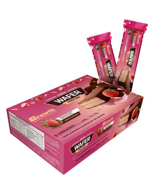 Barra Wafer Protein Display C/ 06 Un - Growth Supplements - 16g de proteína por barra