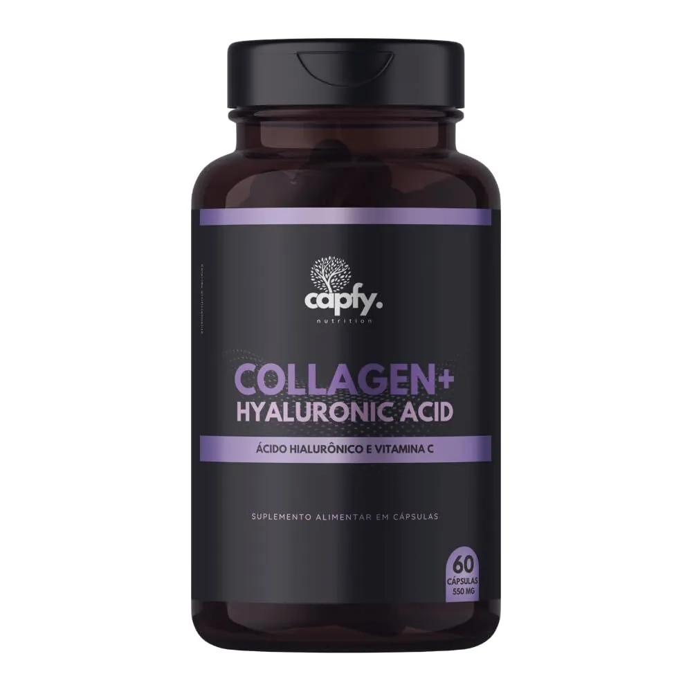 Colágeno Hidrolisado + Ácido Hialurônico + Vitamina C 60 Cáps - Capfy Nutrition - Colágeno + Ácido Hialurônico