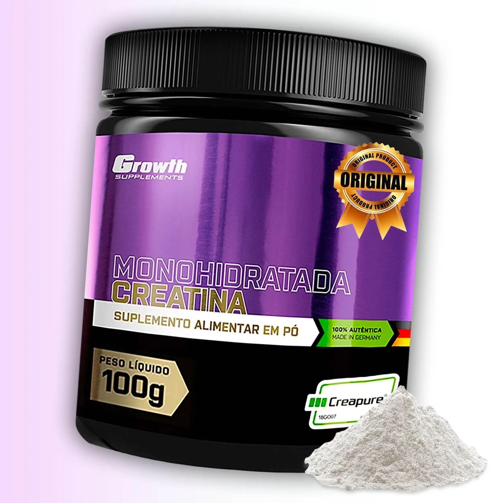 Creatina Creapure 100g - Growth Supplements - 99,99% de pureza