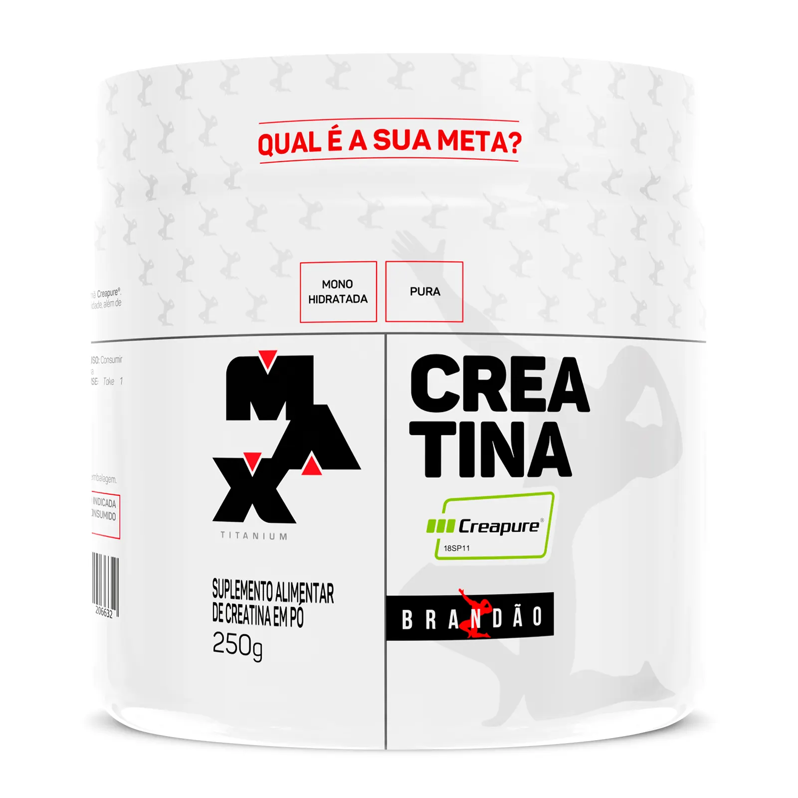 Creatina Creapure Rafael Brandão 250g - Max Titanium - Selo Creapure alemão