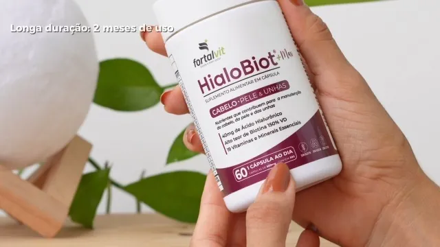 HIALOBIOT Cabelo Pele e Unhas 60 Cápsulas - Fortalvit - Ácido Hialurônico + Biotina
