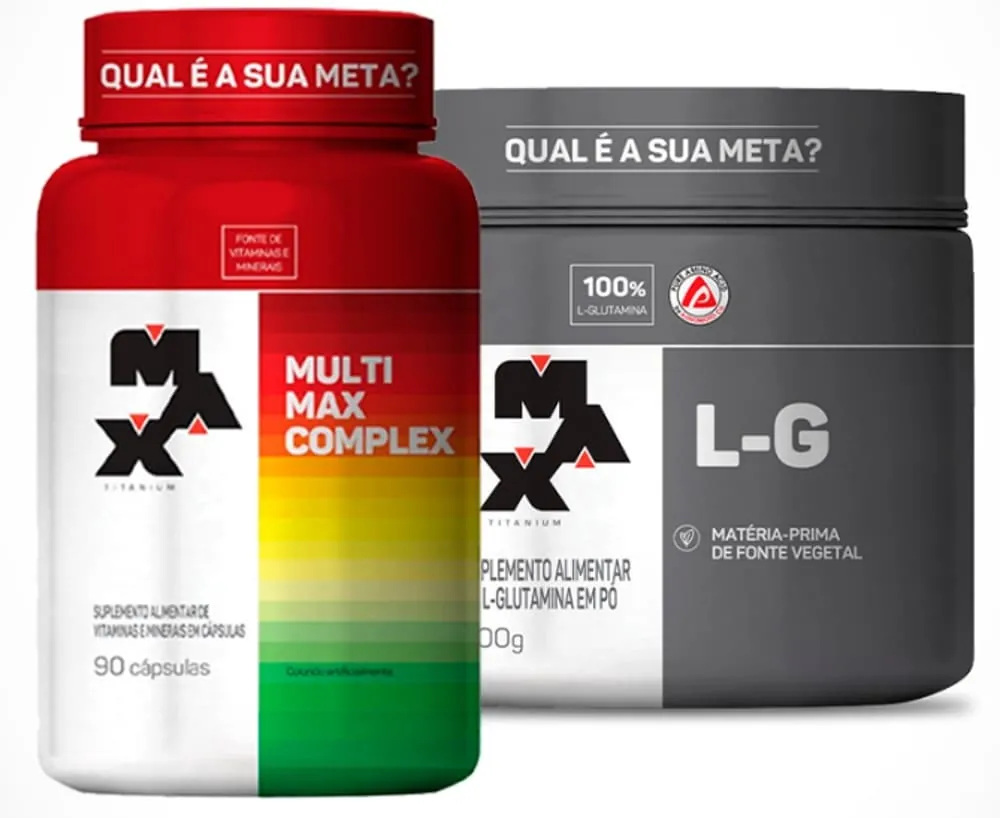 Kit Pro Imunidade Glutamina 300g + Multi Max 90 caps - Max Titanium