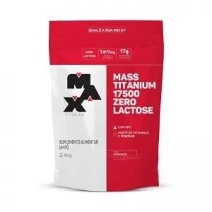Mass Titanium 17500 Zero Lactose 2,4kg - Max Titanium - 604 kcal por porção