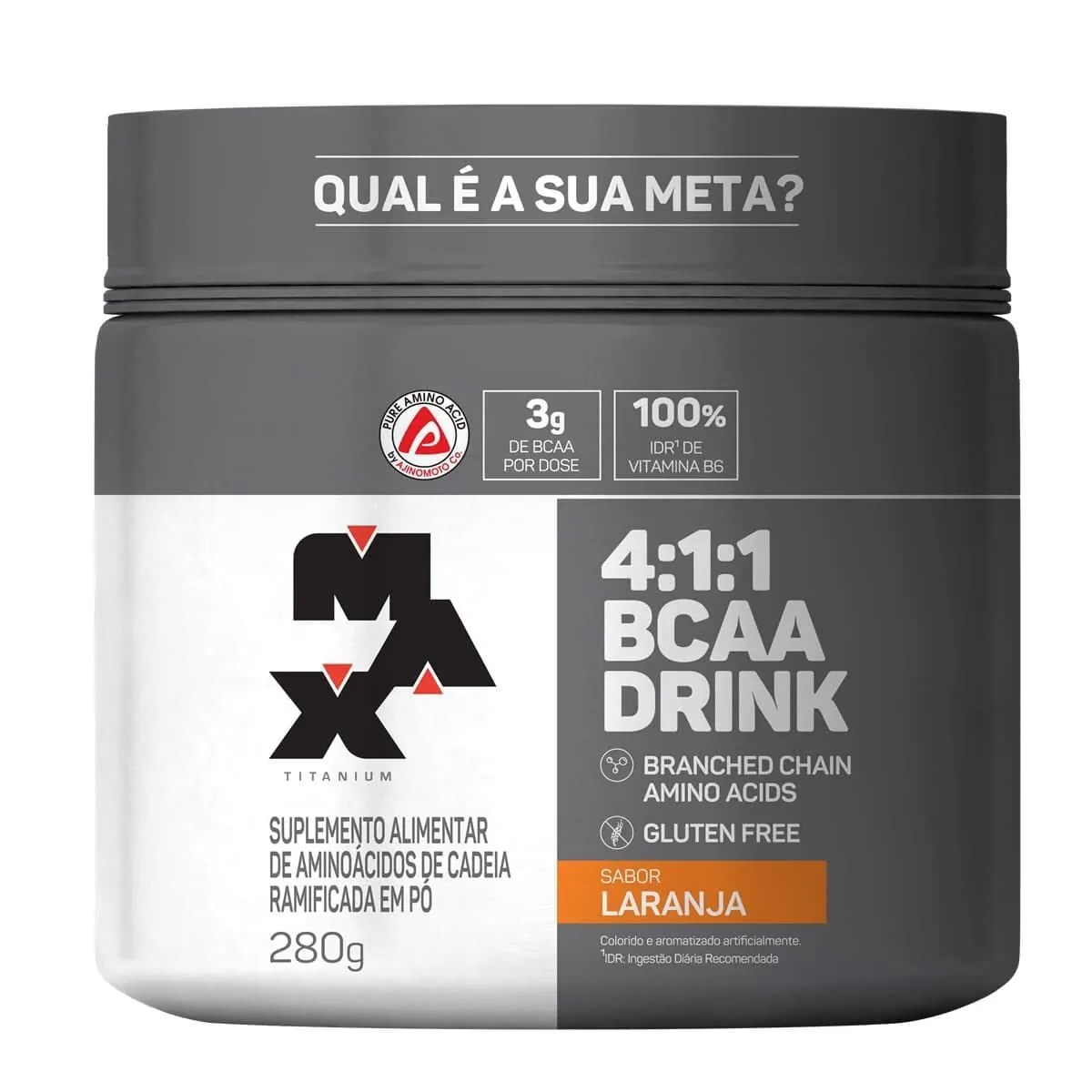 Max Titanium 4:1:1 BCAA Drink 280g Laranja - Proporção 4:1:1