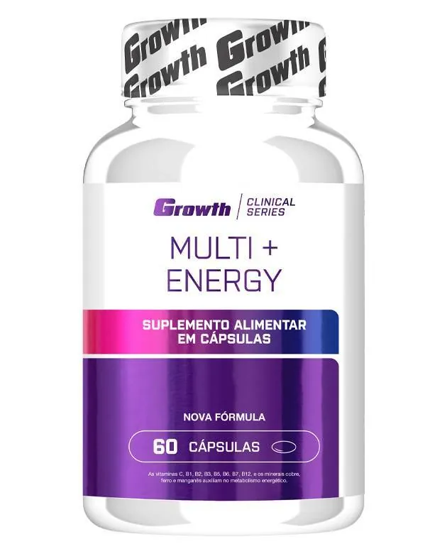 Multi + Energy 60 Softgels - Growth Supplements - Multivitamínico + Energia