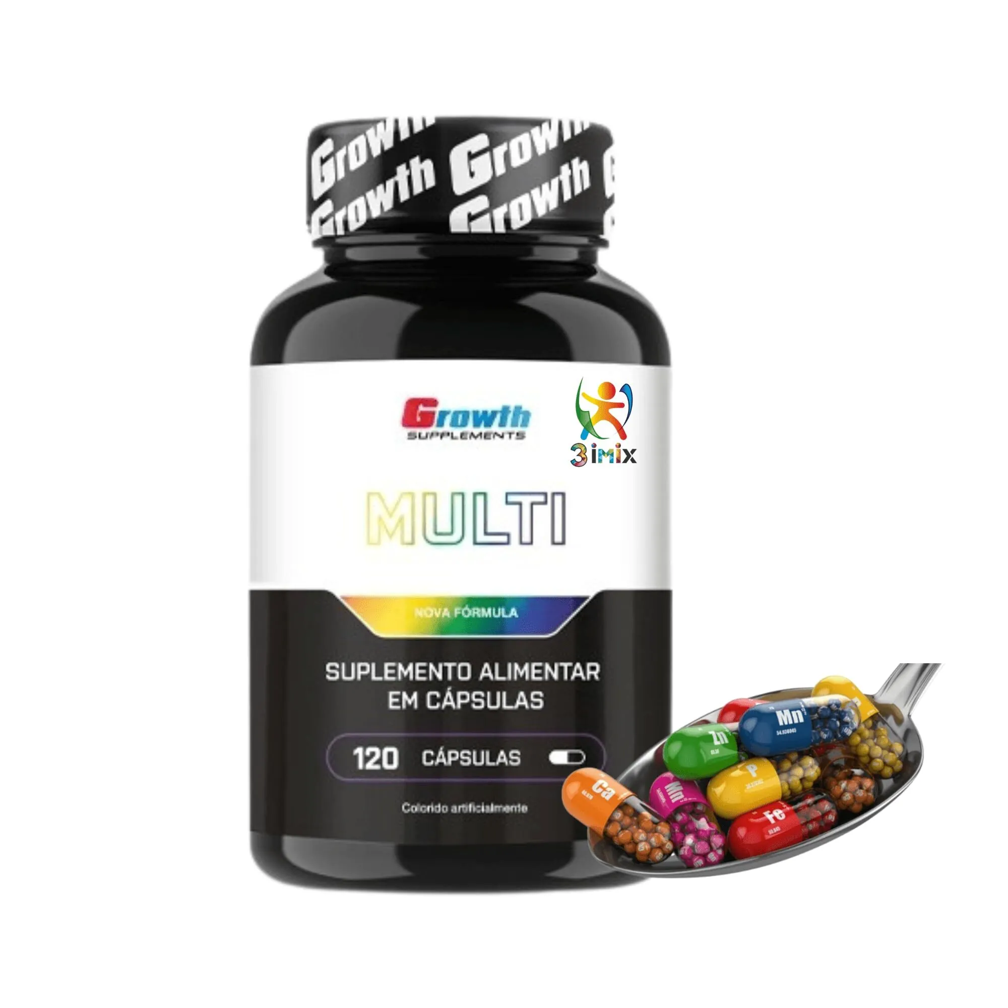 Multivitamínico 120 Cápsulas - Growth Supplements - Fórmula completa