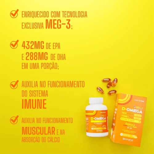 Genérico Ômega 3 1200mg + Vitamina D 1000UI 120 Cápsulas - Ômega 3 + Vitamina D