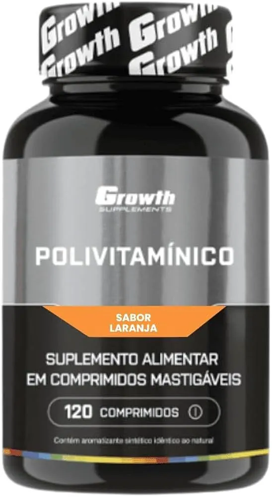 Polivitamínico Mastigável 120 Comp - Growth Supplements - Formato mastigável