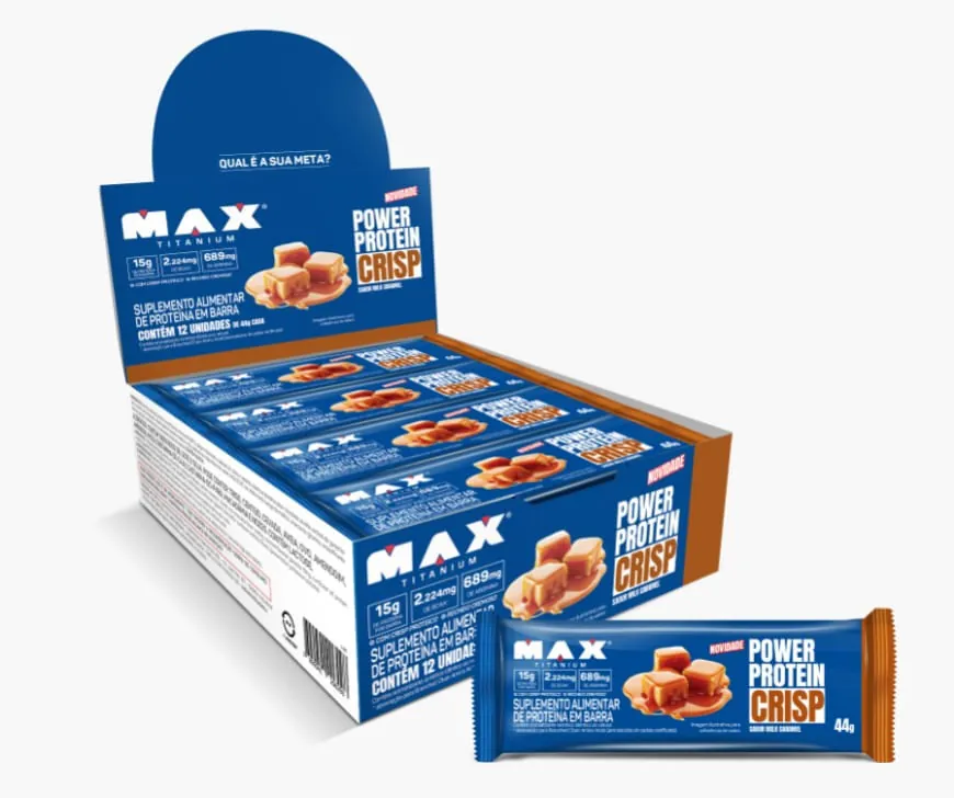 Power Protein Crisp Display 12 Un. - Max Titanium - Textura crocante