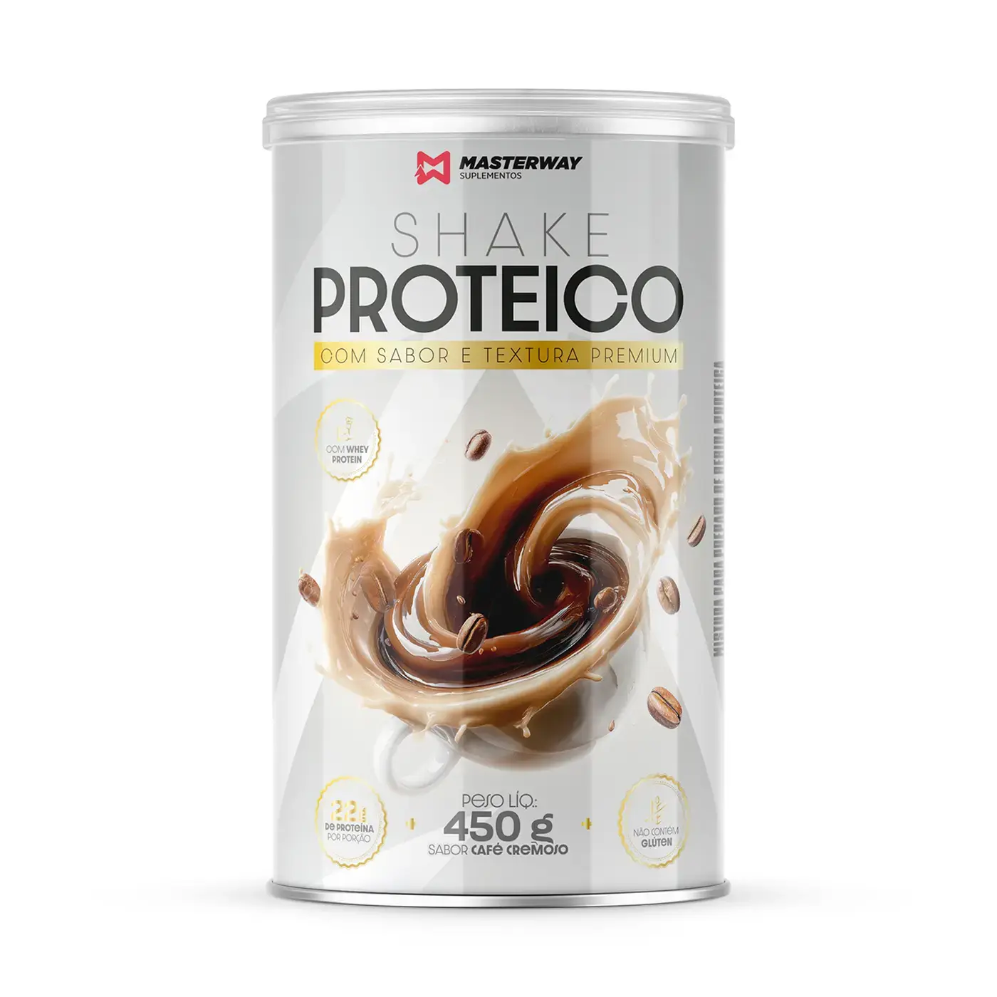 Shake Proteico 450g Sabor Café Cremoso - Masterway Suplementos
