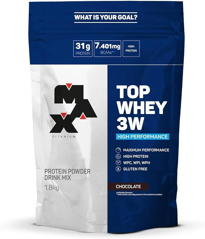 Top Whey 3W + Performance 1,8Kg - Max Titanium - Embalagem econômica 1,8Kg