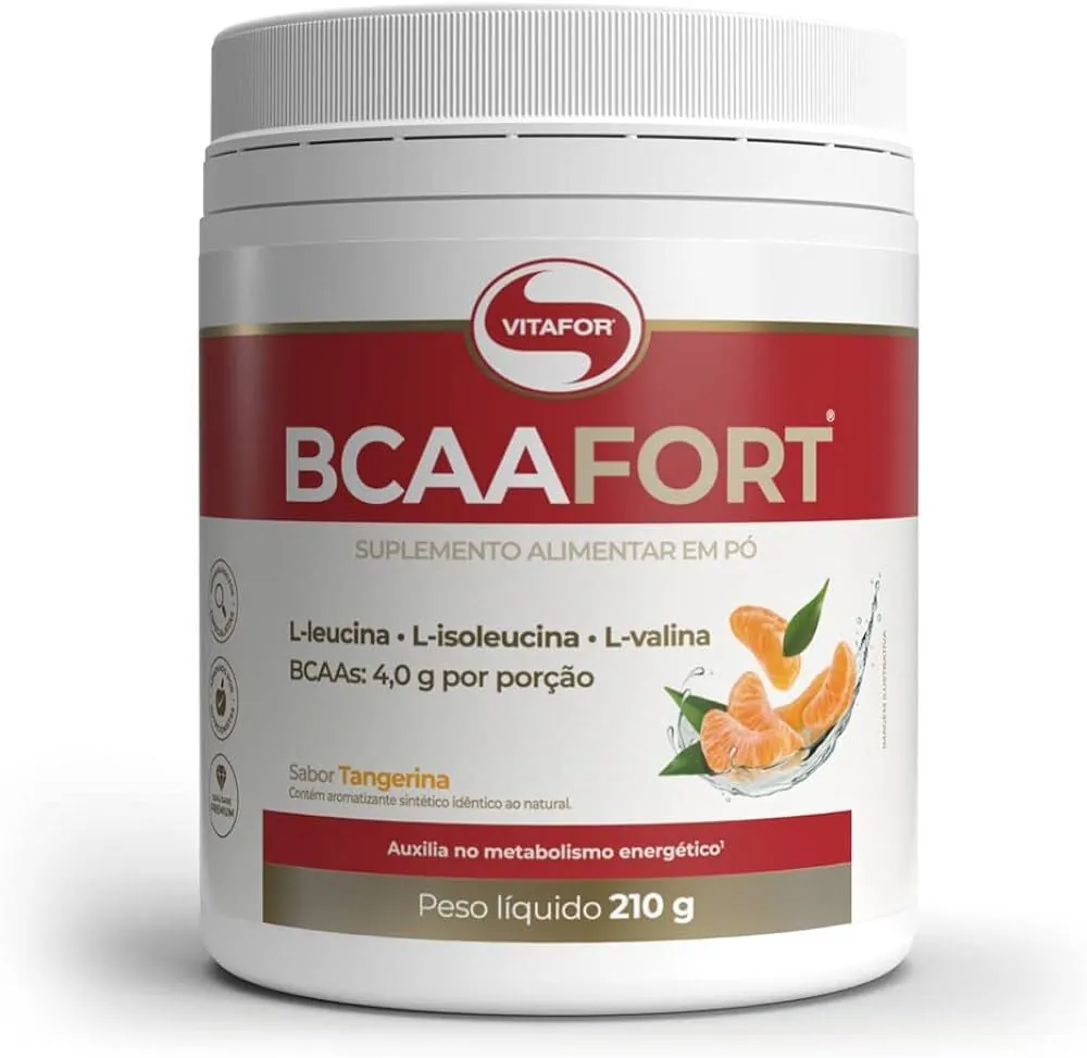 Vitafor BCAA Fort 210g Tangerina - BCAA em pó